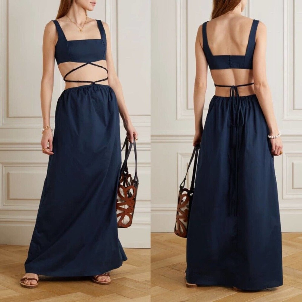 Agua By Agua Bendita Peonia Maxi Dress In Navy Women’s Size Small